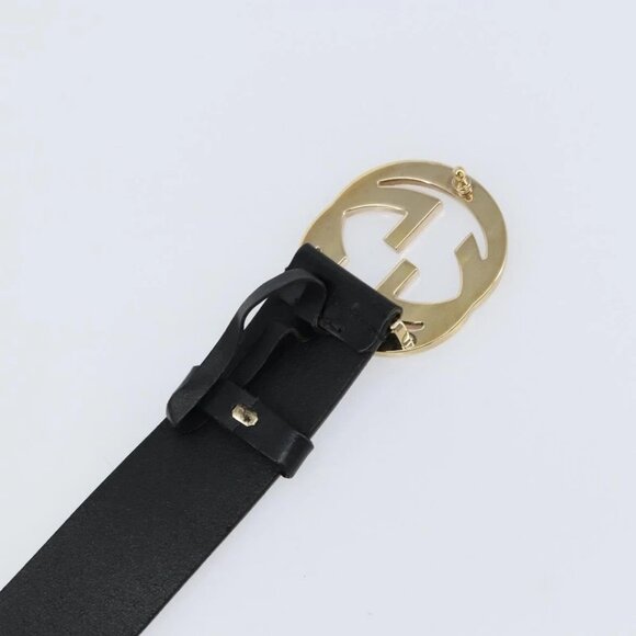 GUCCI Interlocking Belt Leather 37.4\